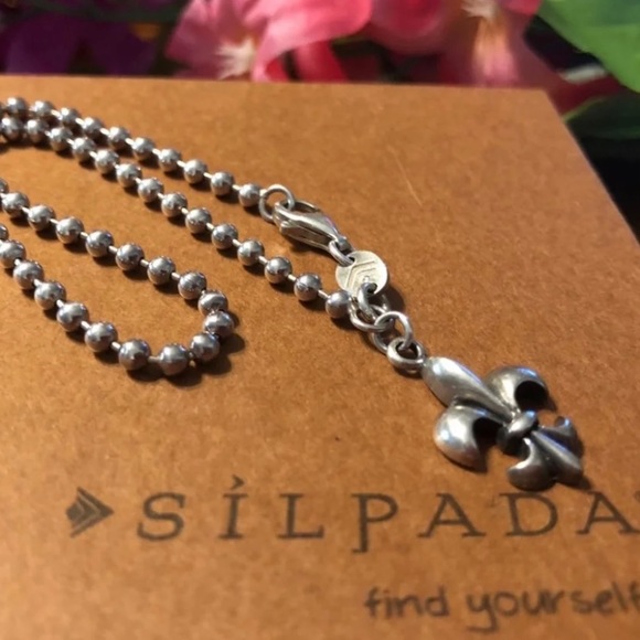 Silpada Fleur-de-lis Sterling Silver Ankle Bracelet A2642 - Picture 14 of 16